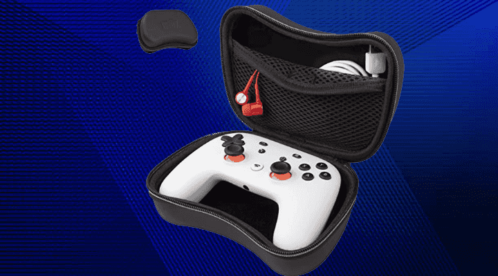 Orzly Case for Google Stadia Controller - Protective Case with Internal Storage Pocket for Charging Cable