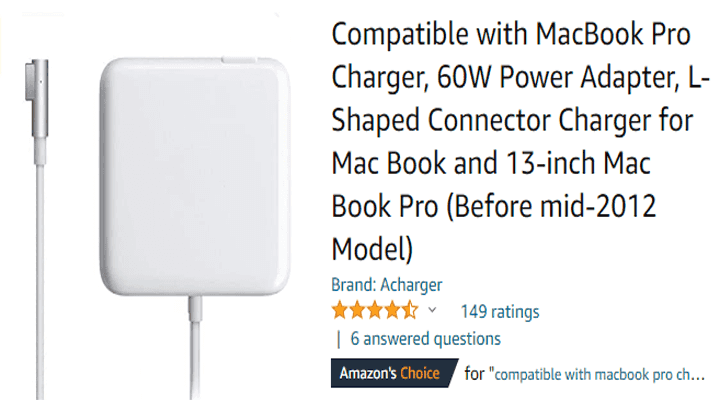 Compatible with MacBook Pro Charger