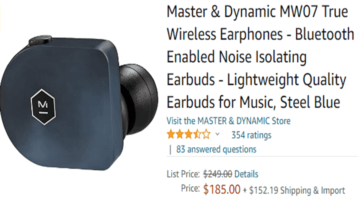 Master & Dynamic MW07 True Wireless Earphones