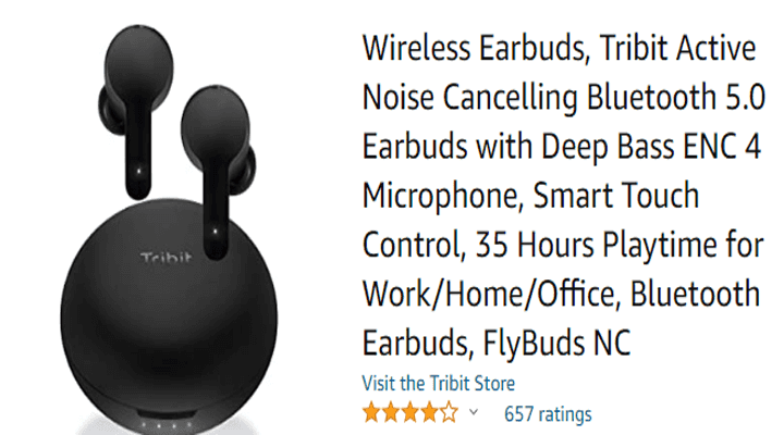 Tribit Active Noise Cancelling Bluetooth
